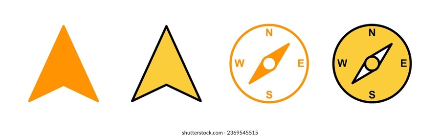 Compass icon set for web and mobile app. arrow compass icon sign and symbol