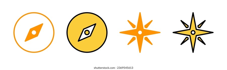 Compass icon set for web and mobile app. arrow compass icon sign and symbol