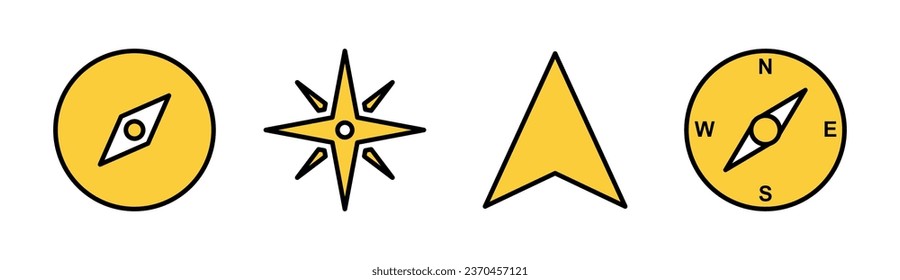 Compass icon set for web and mobile app. arrow compass icon sign and symbol