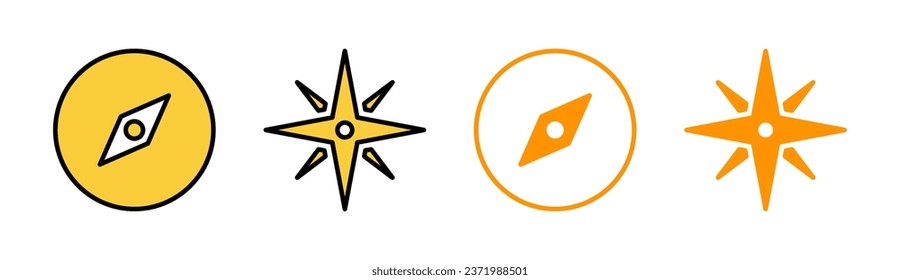 Compass icon set for web and mobile app. arrow compass icon sign and symbol