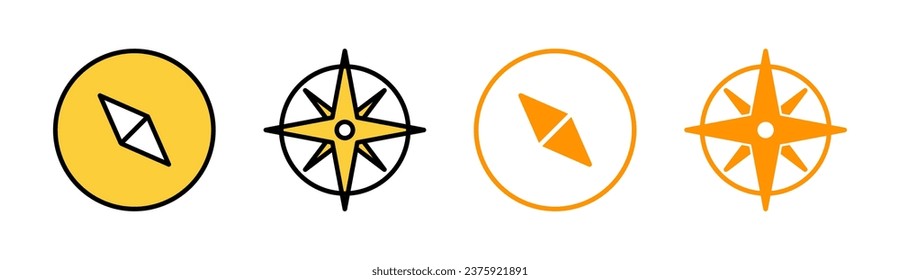 Compass icon set for web and mobile app. arrow compass icon sign and symbol