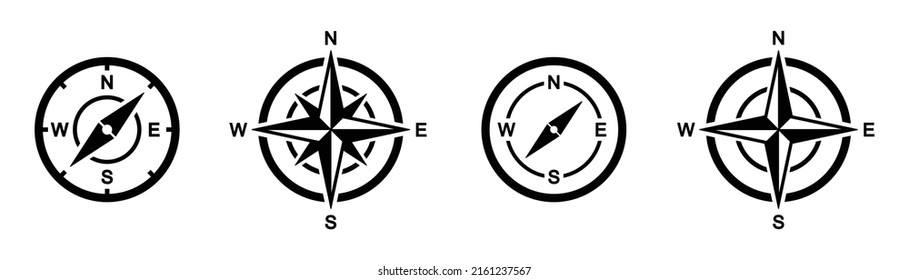 Compass icon set. Wind rose icon, Vector illustration