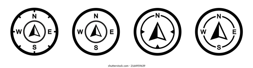 Compass icon set. Wind rose icon, Vector illustration