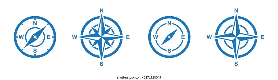 Compass icon set. Wind rose icon, Vector illustration