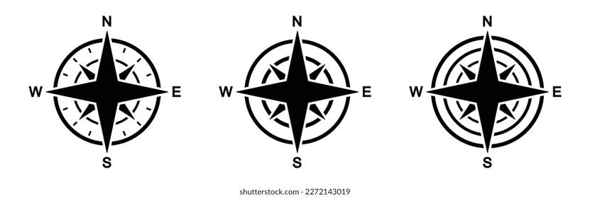 Compass icon set. Wind rose icon, Vector illustration