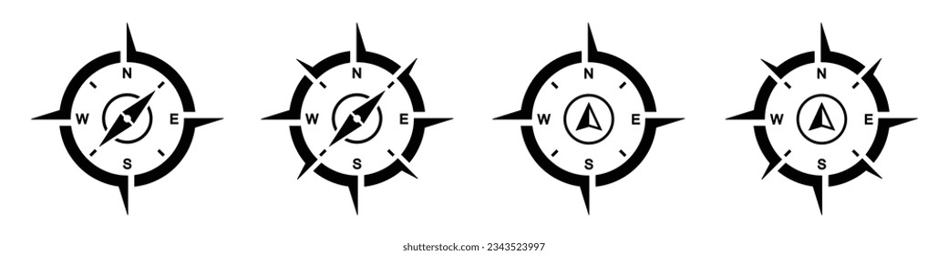 Compass icon set. Wind rose icon, Vector illustration