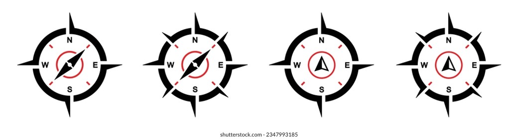 Compass icon set. Wind rose icon, Vector illustration