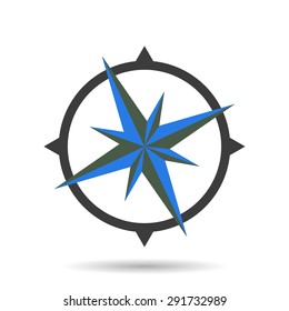 Compass icon with shadow