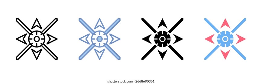 Compass icon sheet multiple style collection