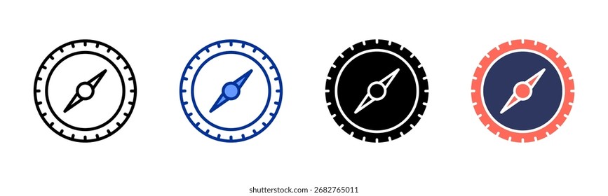 Compass icon sheet multiple style collection