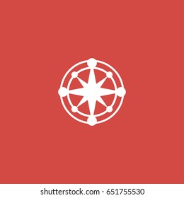 compass icon. sign design. red background