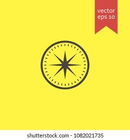 compass. compass icon. sign design. yellow background.
