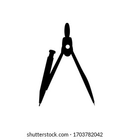Icono de brújula. Diseño vectorial de silueta.