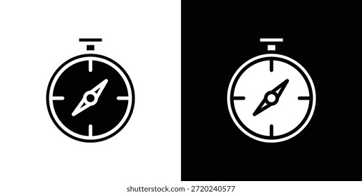 Compass icon silhouette vector illustration isolated flat style