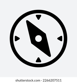 compass icon simple. compass Atom icon. Vector illustration. Sign. Symbol. Button. Element. Silhouette. Logo. Isolated on white background.