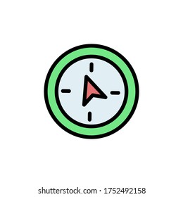 Kompass-Symbol. Einfache Farbe mit umrissenen Vektorelementen für Navigationssymbole für i und ux, Website oder mobile Anwendungen