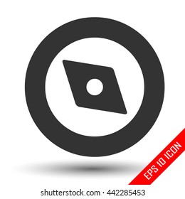 Compass icon. Simple flat logo of compass isolated on white background. Vector illustration.