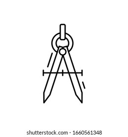 Compass icon. Simple line, outline vector elements of office tool icons for ui and ux, website or mobile application