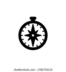 Kompasssymbol. Einfaches Zeichen, Logo schwarz auf Weiß
