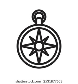 Kompasssymbol Einfache dünne Umrisslinie