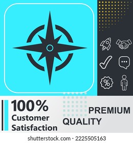Compass icon. Social media sign. Vector illustration