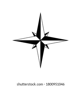 Compass icon, star vector, white background 