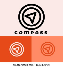 compass icon with style line