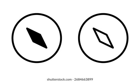 Icono de brújula para App y Sitios web. símbolo de la brújula de flecha