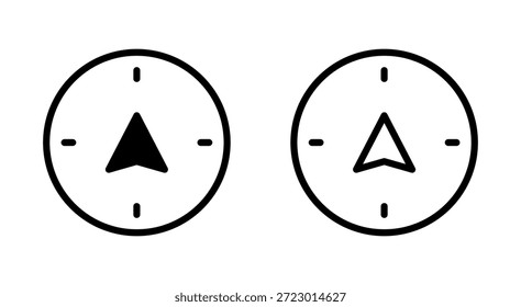 Icono de brújula para App y Sitios web. símbolo de la brújula de flecha