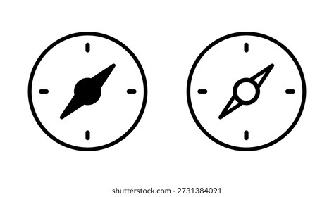 Kompasssymbol für Apps und Websites. Pfeilkompass Symbol und Symbol