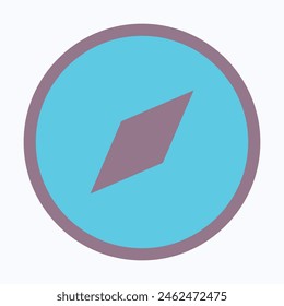 Compass Icon Symbol. Direction Icon, Flat Style Isolated Vector Icon.