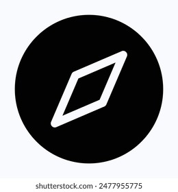 Compass Icon Symbol. Direction Icon, Isolated Silhouette Vector Icon.