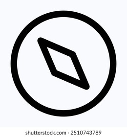 Compass Icon Symbol. Direction Icon, Travel Guide Direction Tool Vector Icon, User Interface, User Experience, Isolated Lineal Vector Icon.