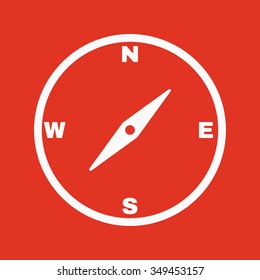 The compass icon. Compass symbol. Flat Icon