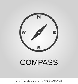 Compass icon. Compass symbol. Flat design. Stock - Vector illustration