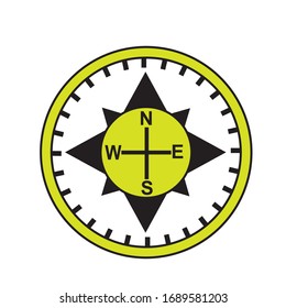 icono de brújula. símbolo de brújula. Diseño plano. 