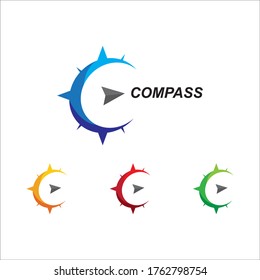compass icon symbol logo template. outdoor adventure compass logo