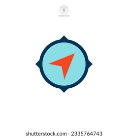 Compass icon symbol vector illustration isolated on white background