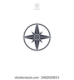 Compass Icon symbol vector illustration isolated on white background