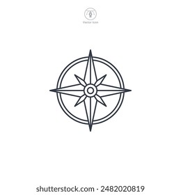 Compass Icon symbol vector illustration isolated on white background