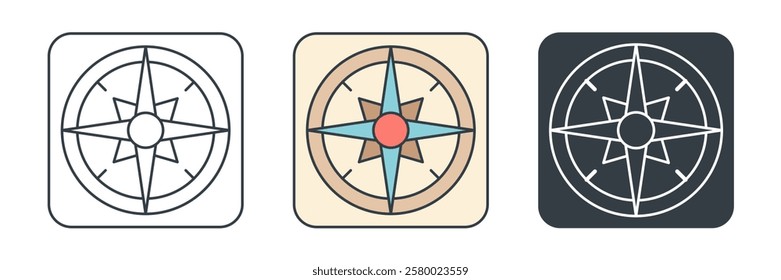 Compass icon symbol vector illustration isolated on white background