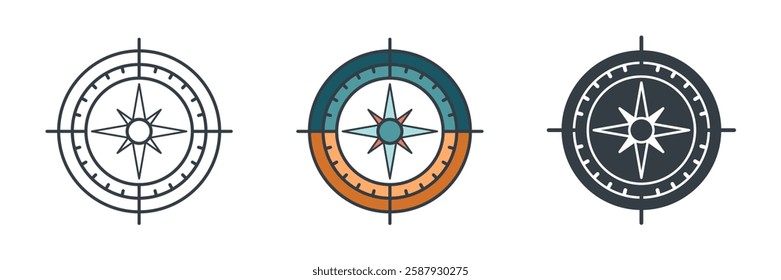 Compass icon symbol vector illustration isolated on white background