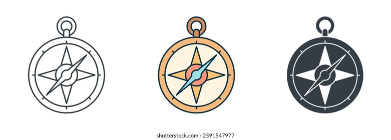 Compass icon symbol vector illustration isolated on white background