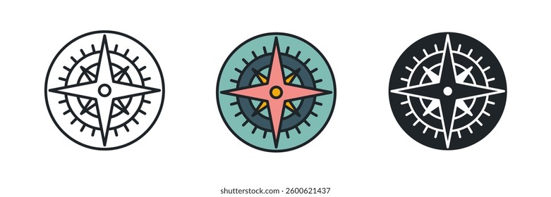 Compass icon symbol vector illustration isolated on white background