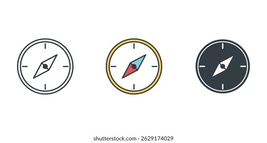 Compass icon symbol vector illustration isolated on white background