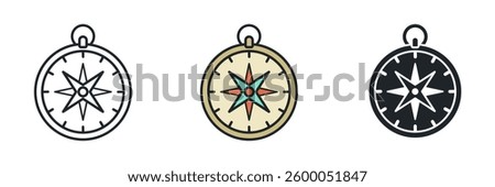 Compass icon symbol vector illustration isolated on white background