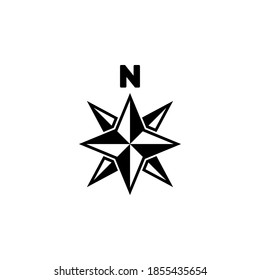 Compass icon symbol vector on white background