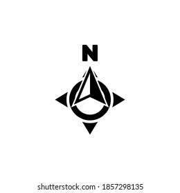Compass-Symbol, Vektorgrafik auf weißem Hintergrund