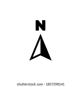 Símbolo de icono de brújula vector sobre fondo blanco