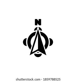 Compass icon symbol vector on white background